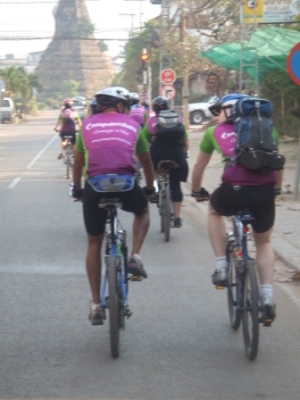 Cycling out of Vientiane